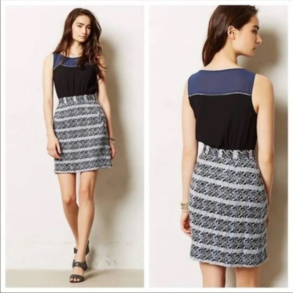 Anthropologie Moulinette Soeurs Felicity Carrington Tweed Mini blue & black -6